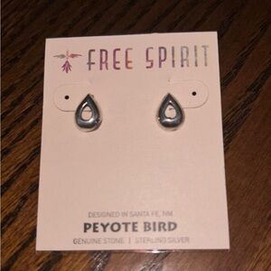 New Peyote Bird Free Spirit Sterling Silver Tear Drop Shaped Earrings Bohemian